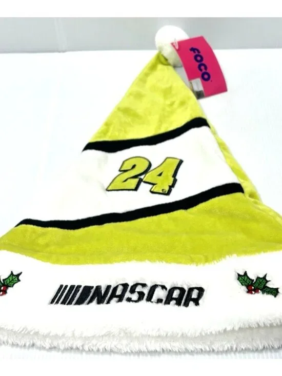 FOCO NASCAR #24 Santa Hat Embroidered Colorblock Racing Holiday Cap Gift Race - Picture 3 of 9